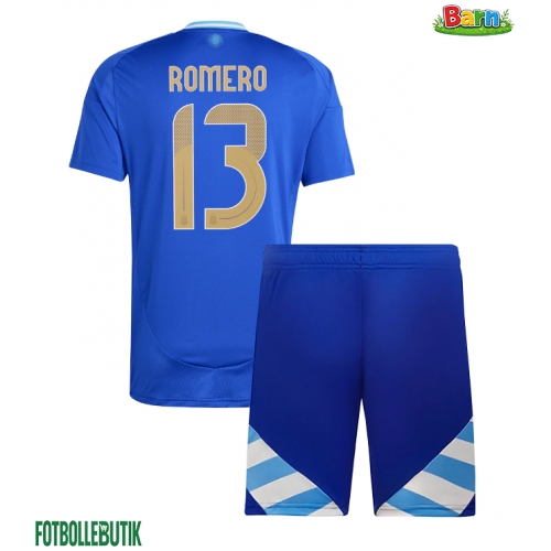 Argentina Cristian Romero #13 Bortaställ Barn Copa America 2024 Kortärmad (+ Korta byxor)